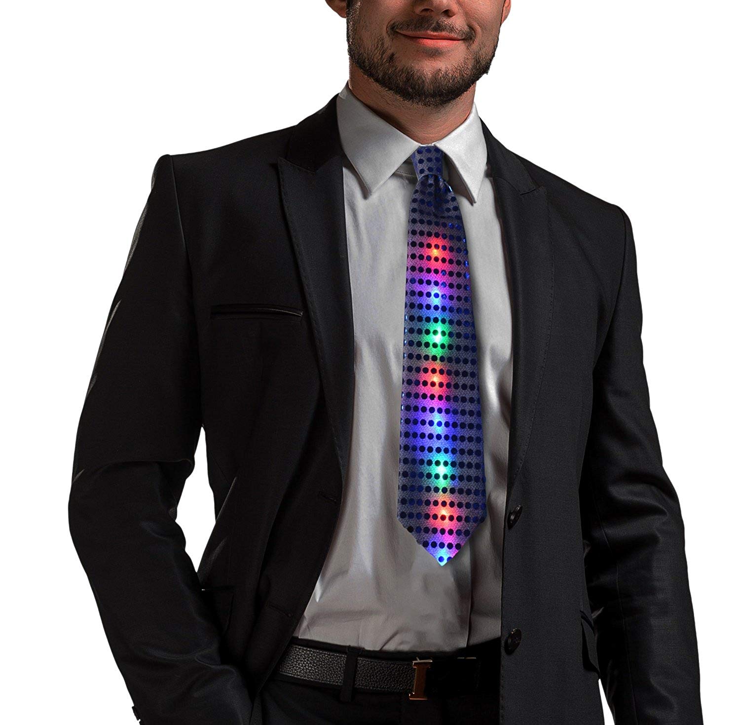 Blikajúca LED party kravata