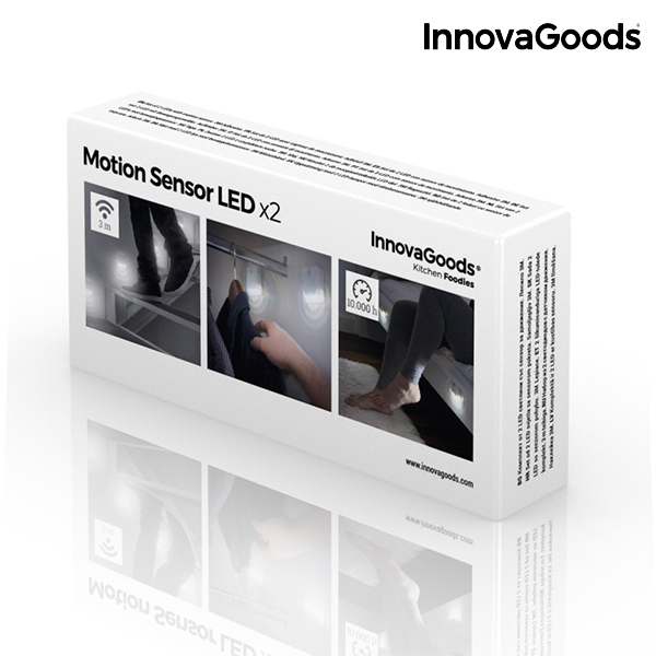 LED Svetlo s Pohybovým Senzorom InnovaGoods (2 kusy)
