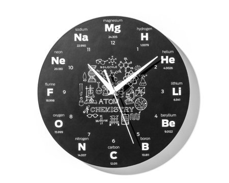 Nástenné hodiny chemickej tabuľky
